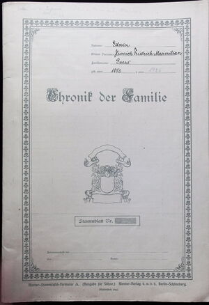 Czieslik Familienchronik Evers, Edwin Heinrich Friedrich Maximilian cover