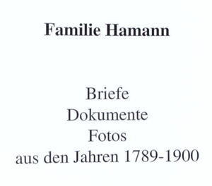 Familienchronik Hamann 1789 1900 Teil 01 cover