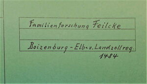 Familienverband Feilcke Familienforschung Boizenburg Elb Landzollregister 1484 cover