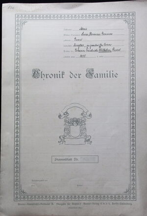 Czieslik Familienchronik Evers, Marie Luise Hermine Emma cover