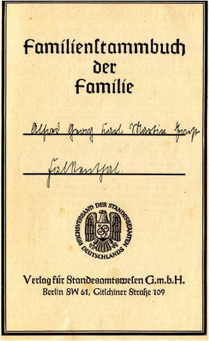 Familie Falkenthal, Alfred Georg Carl Martin Ernst Stammbuch der Familie Rostock, Güstrow, Doberan, Oschersleben Cover