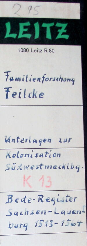 Familienverband Feilcke Familienforschung Kolonisation Südwestmecklenburg Bederegister SachsenLauenburg cover