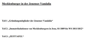 Schmidtbauer, Wolfgang Mecklenburger in der Jenenser Vandalia cover