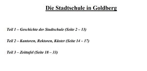 Schmidtbauer, Wolfgang Geschichte der Stadtschule Goldberg cover