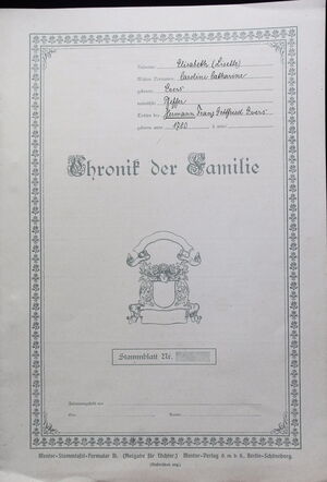 Czieslik Familienchronik Evers, Caroline Elisabeth Catharine cover