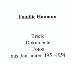 Familienchronik Hamann 1951 54 Teil 01 cover