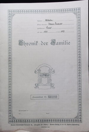 Czieslik Familienchronik Evers, Johann Friedrich Wilhelm cover