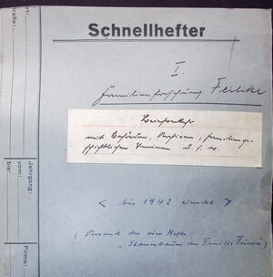 Familienverband Feilcke Korrespondenz Linie1 Werder 1919-1969 cover