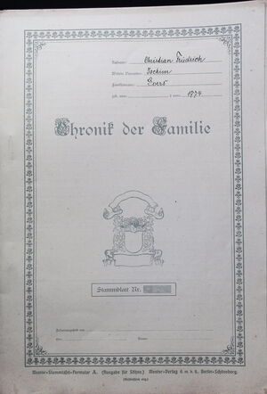 Czieslik Familienchronik Evers, Christian Jochim Friedrich cover