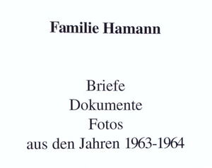 Familienchronik Hamann 1963 64 Teil 01 cover