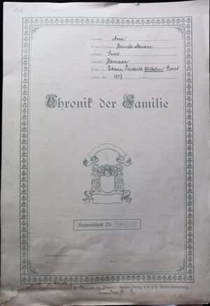 Czieslik Familienchronik Evers, Anna Henriette Mariane cover