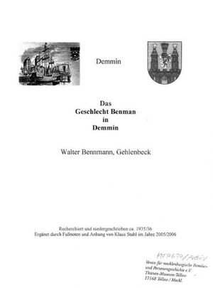 Familie Benmann aus Demmin Cover