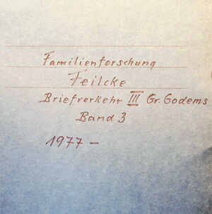 Familienverband Feilcke Korrespondenz Linie3 GroßGodems 1977-1980 cover