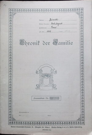 Czieslik Familienchronik Evers, Carl August Heinrich cover