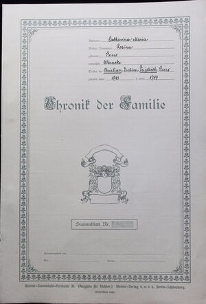 Czieslik Familienchronik Evers, Catharina Maria Rosina cover