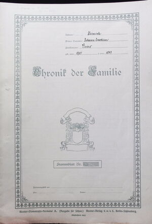 Czieslik Familienchronik Evers, Johann Joachim Heinrich cover