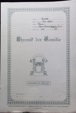 Czieslik Familienchronik Kürzner, Luise Sophia Elisabeth cover